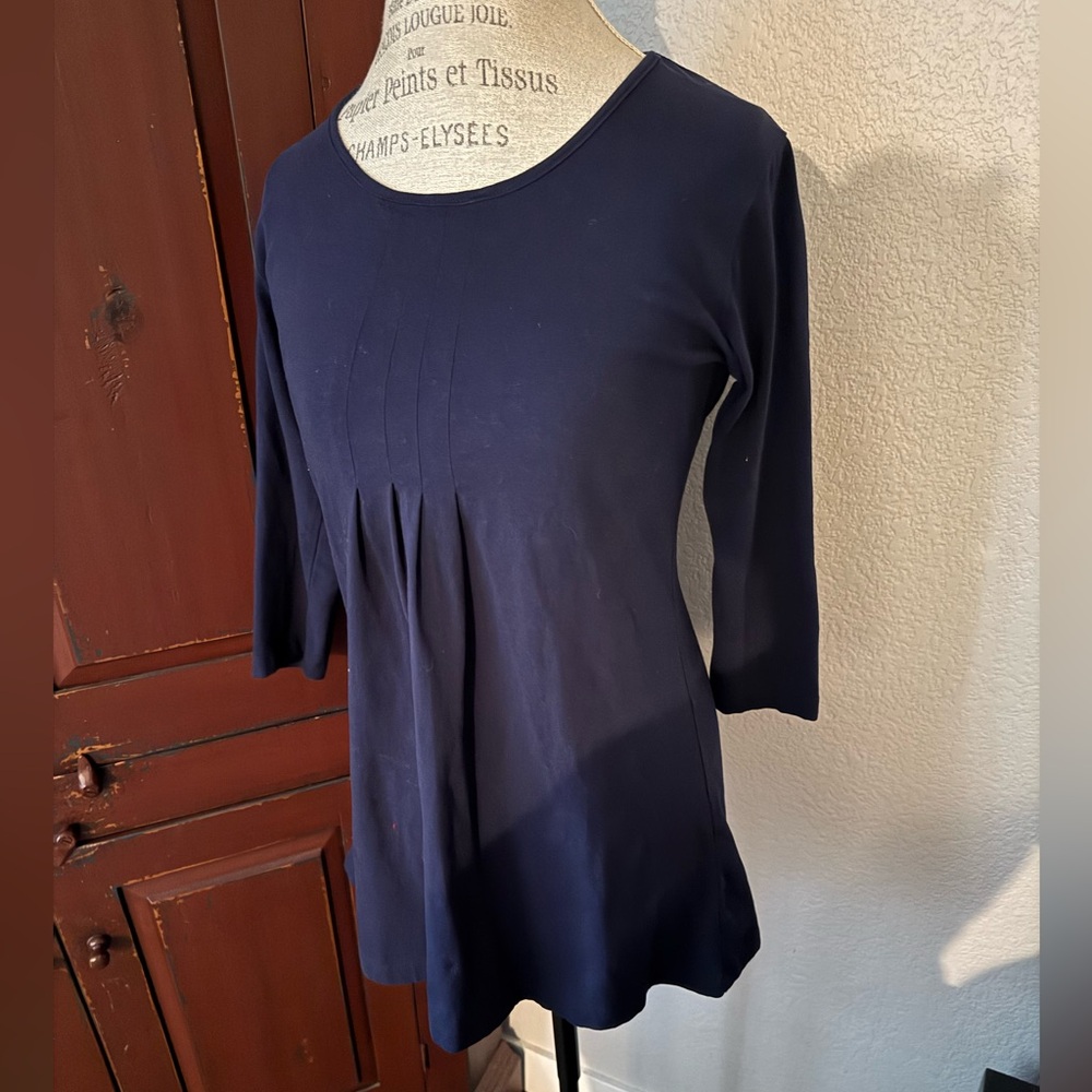 Times Two Maternity Navy Blue Women's Maternity 3/4 Sleeve Top